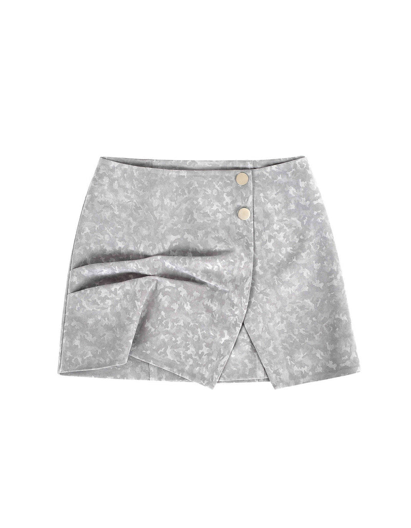 Suede Mini Wrap Skirt