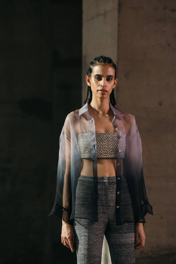 Gradient Silk Organza Shirt