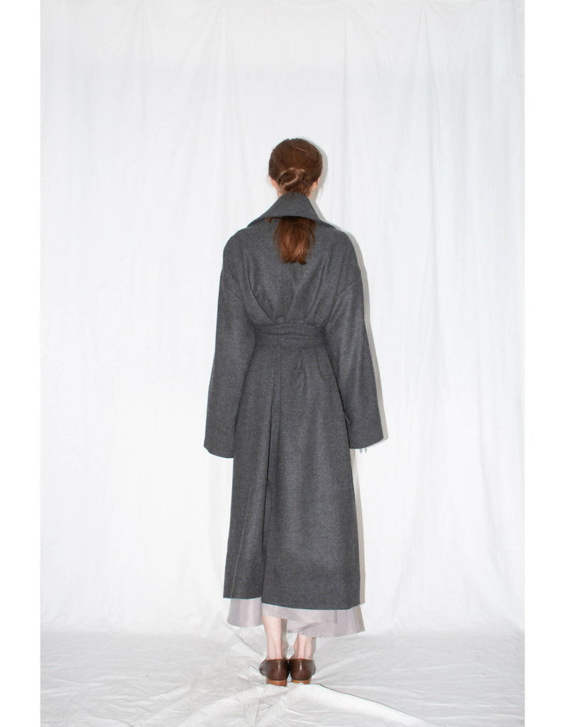 Grey Oversized Shawl Coat