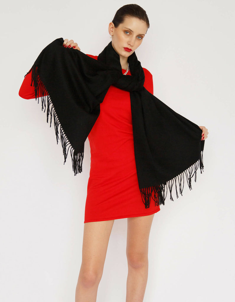 Serene Lambswool Shawl - Black