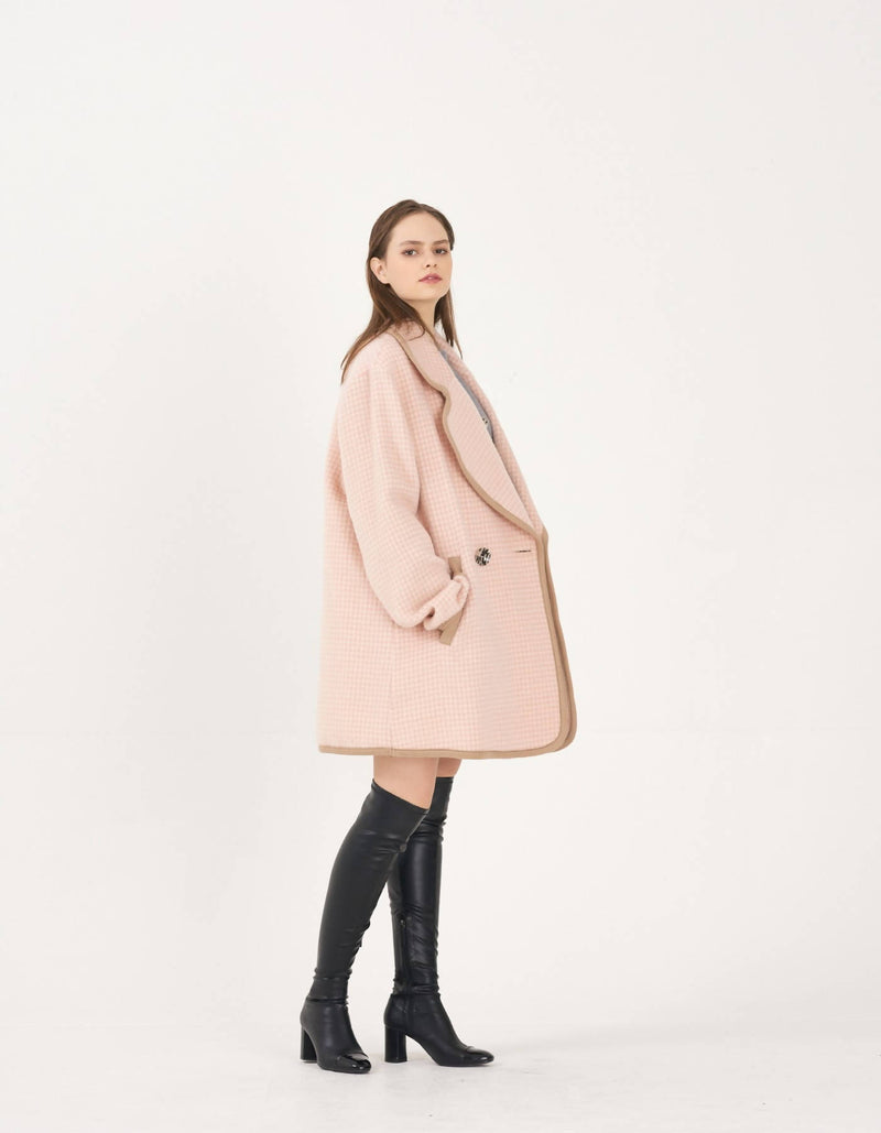 Houndstooth Alpaca Coat