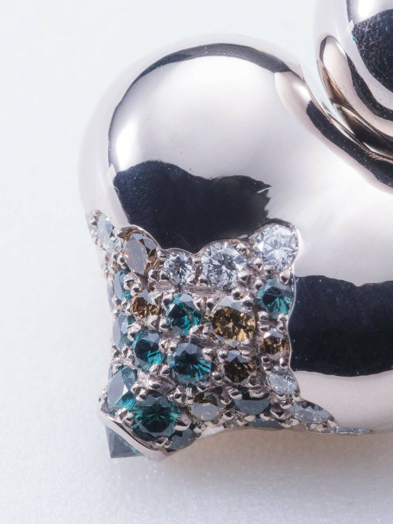 Lotus II bleu (single earring)