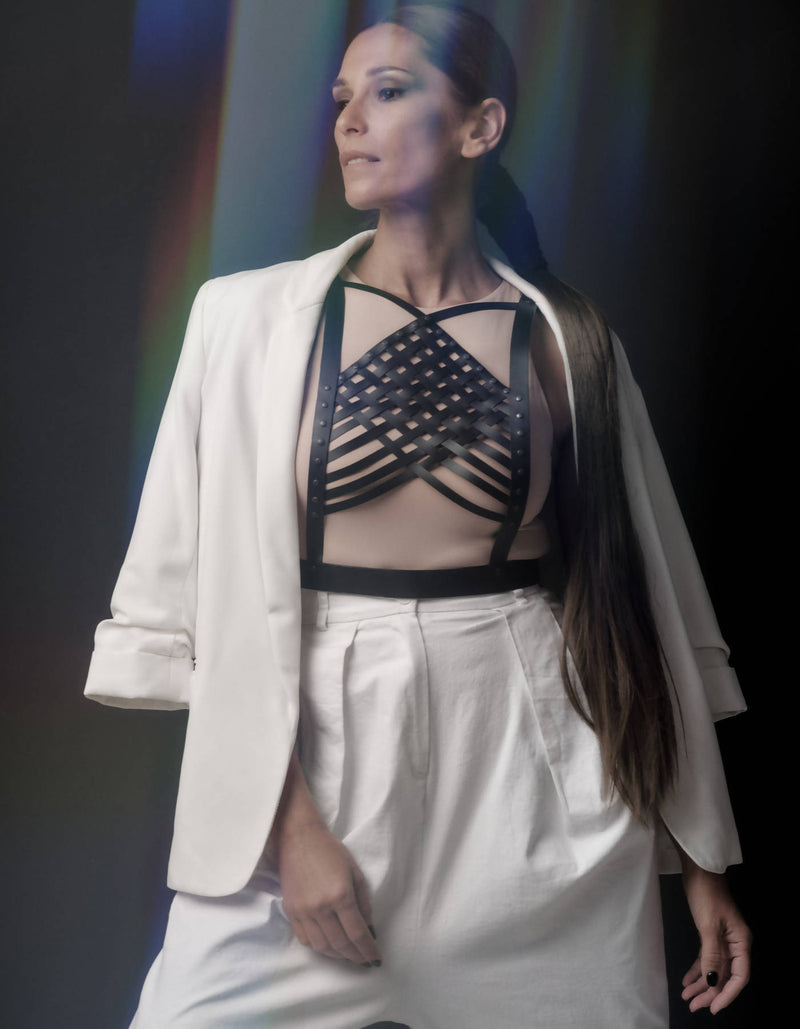 Leather Body Harness Vest Karma