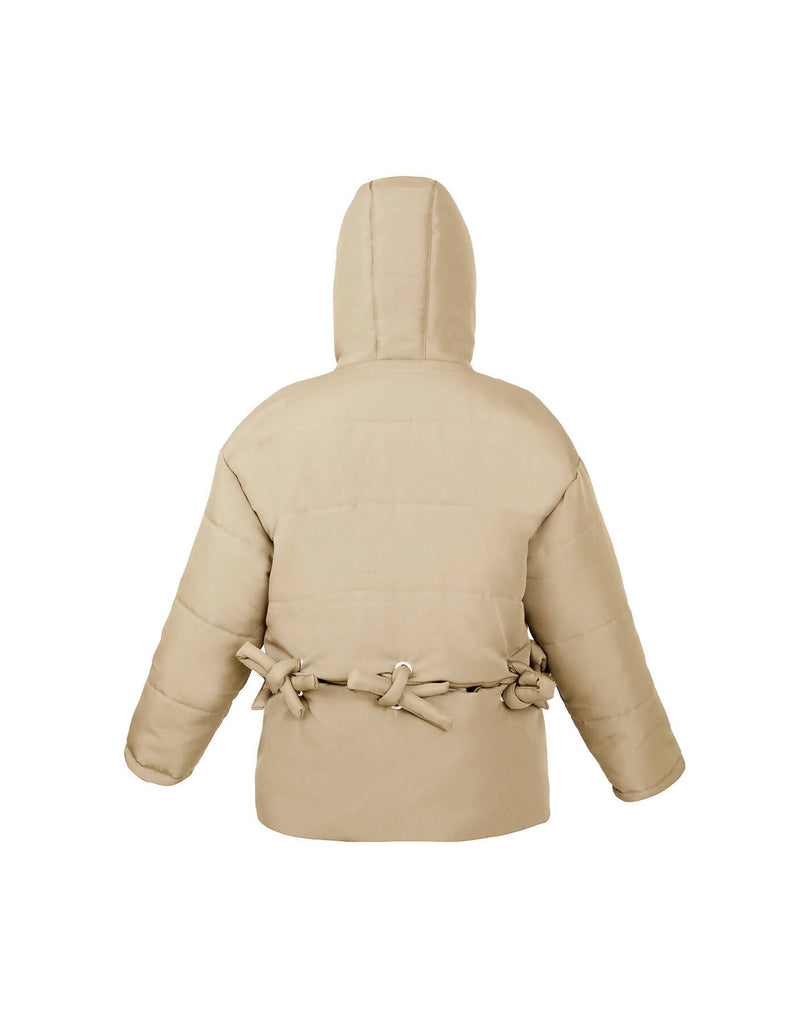 Hooded transformable puffer jacket