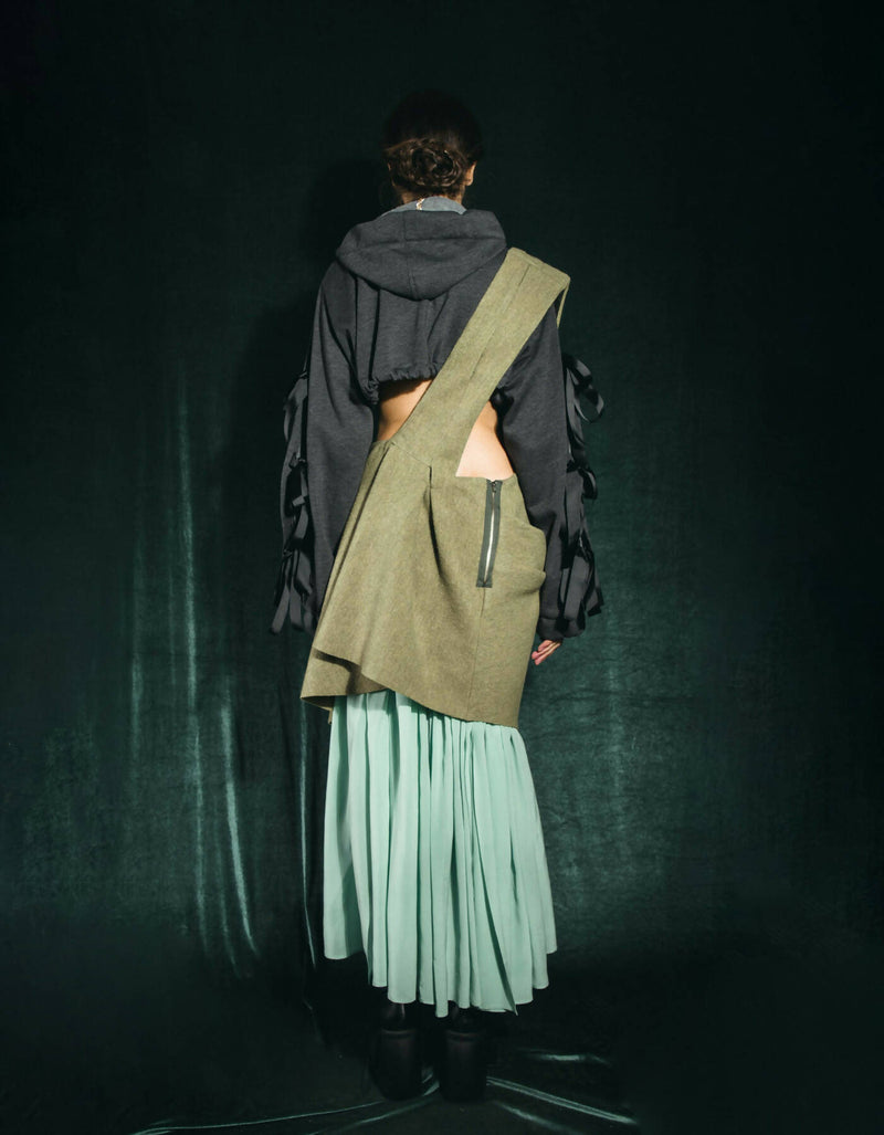 Draping wool dress