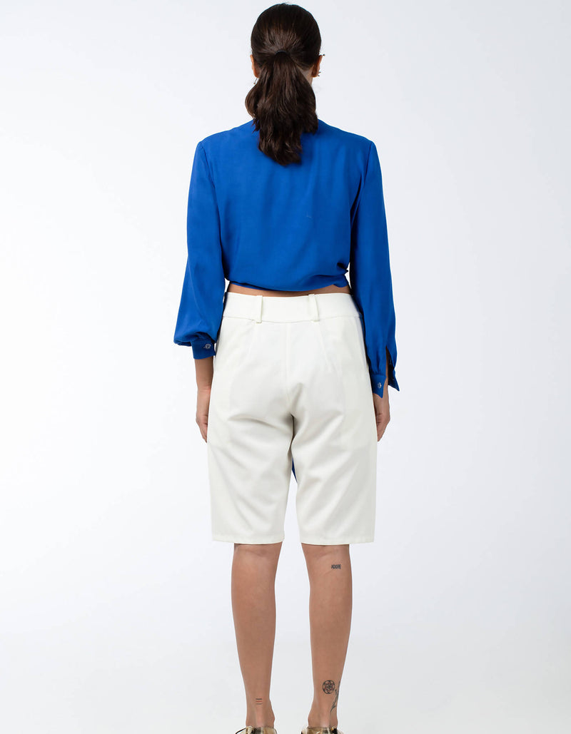 Asymmetrical Milky White Shorts
