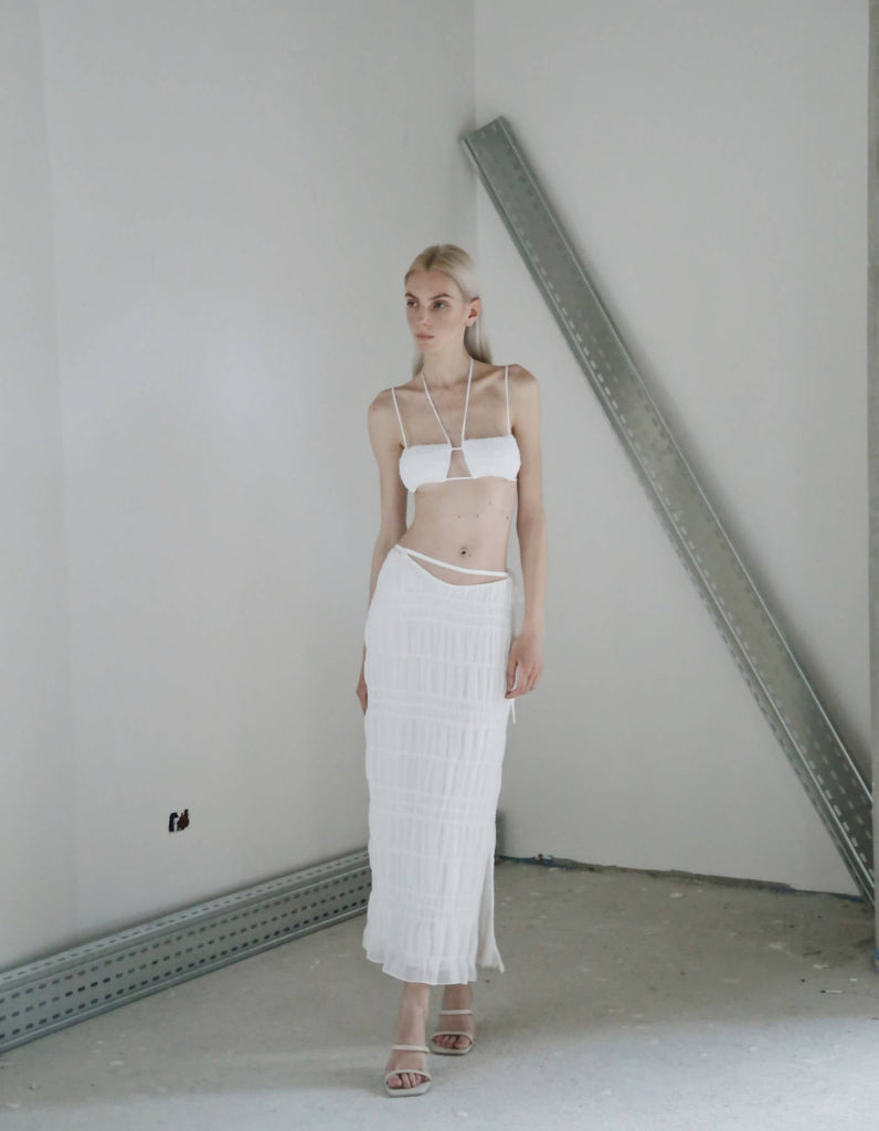 Ora White Skirt Set