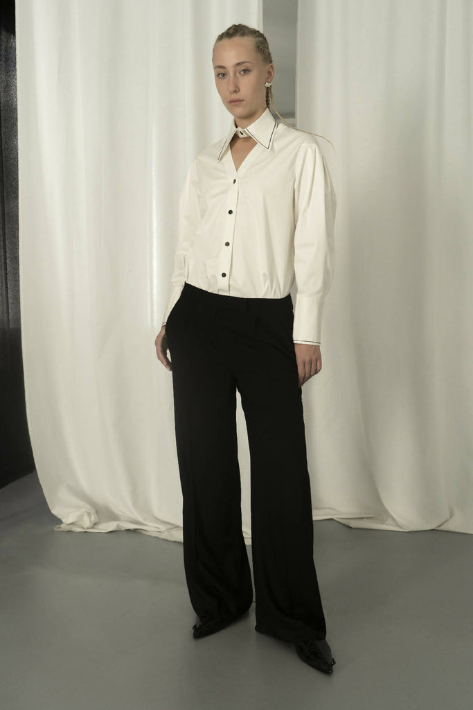 POLUNOCHNIK BLACK VISCOSE PANTS