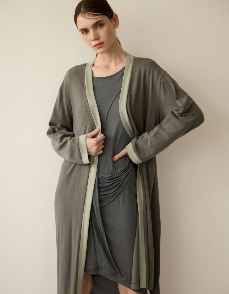 Angora Blended Long Knit Cardigan