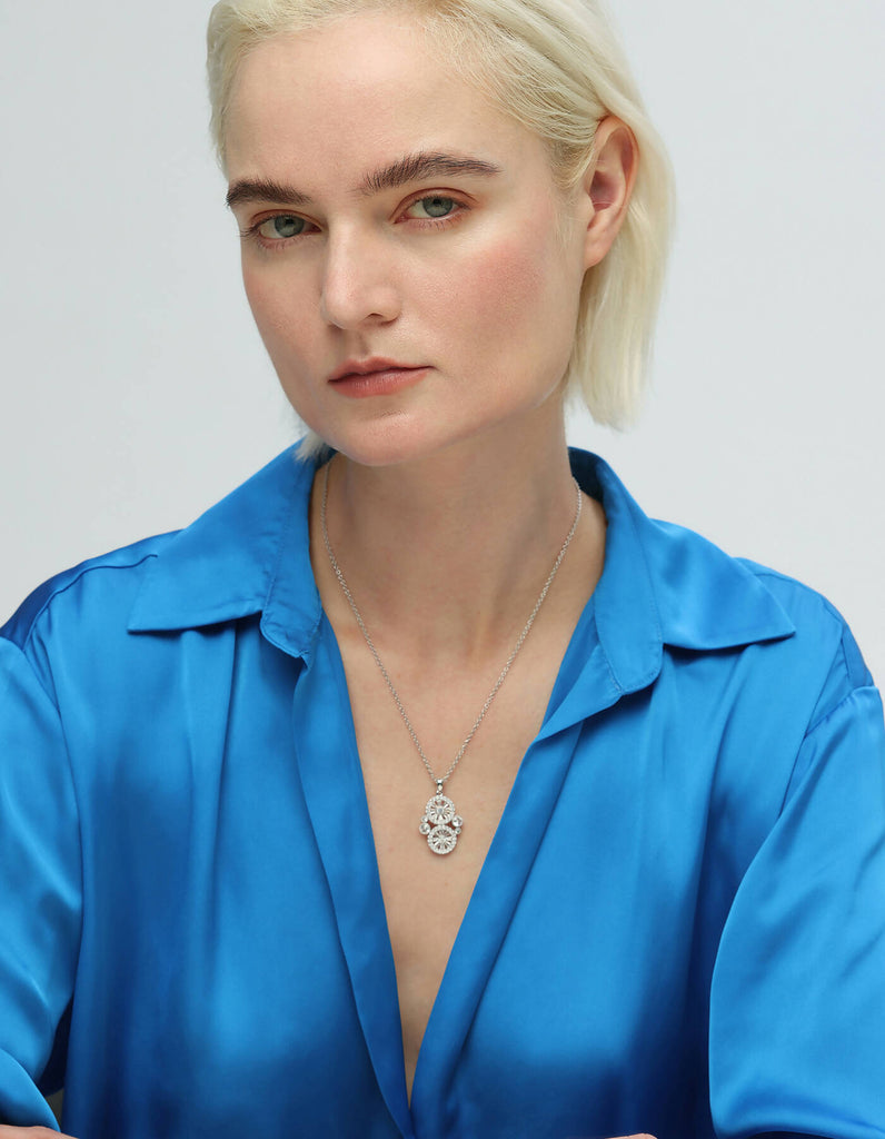 Silver Wheel of Fortune Necklace