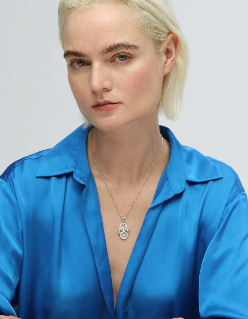 Silver Wheel of Fortune Necklace