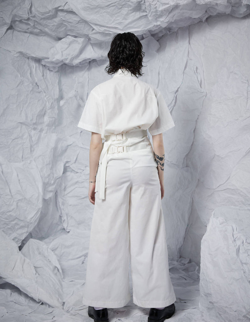 Half Waistcoat Wide-Leg Trousers