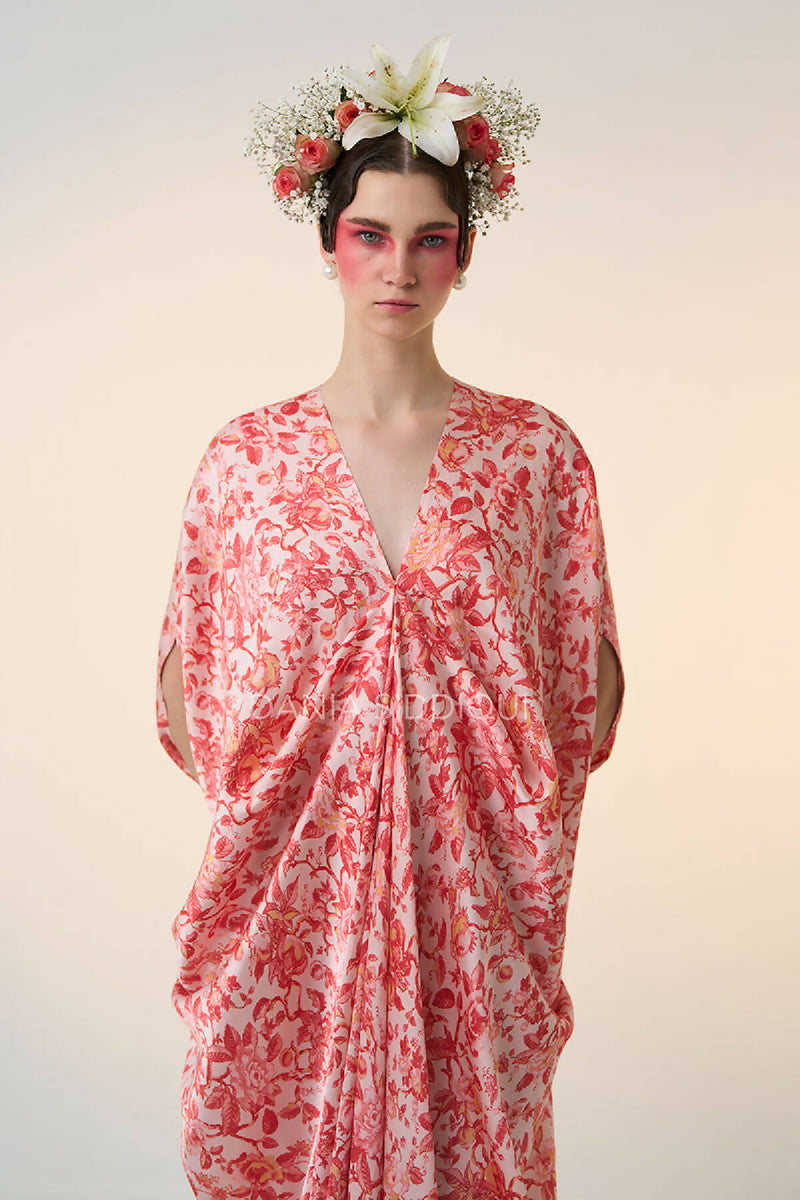 FLORAL HEART DRAPE KAFTAN