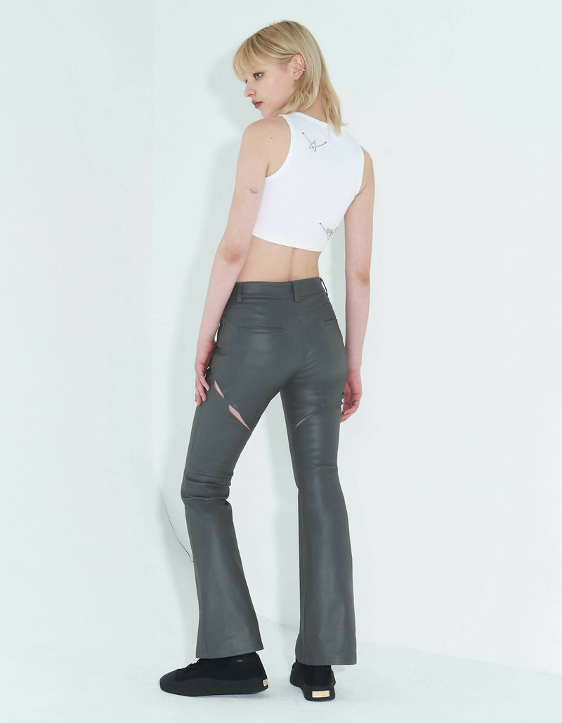 Coated Back Slit Jeans