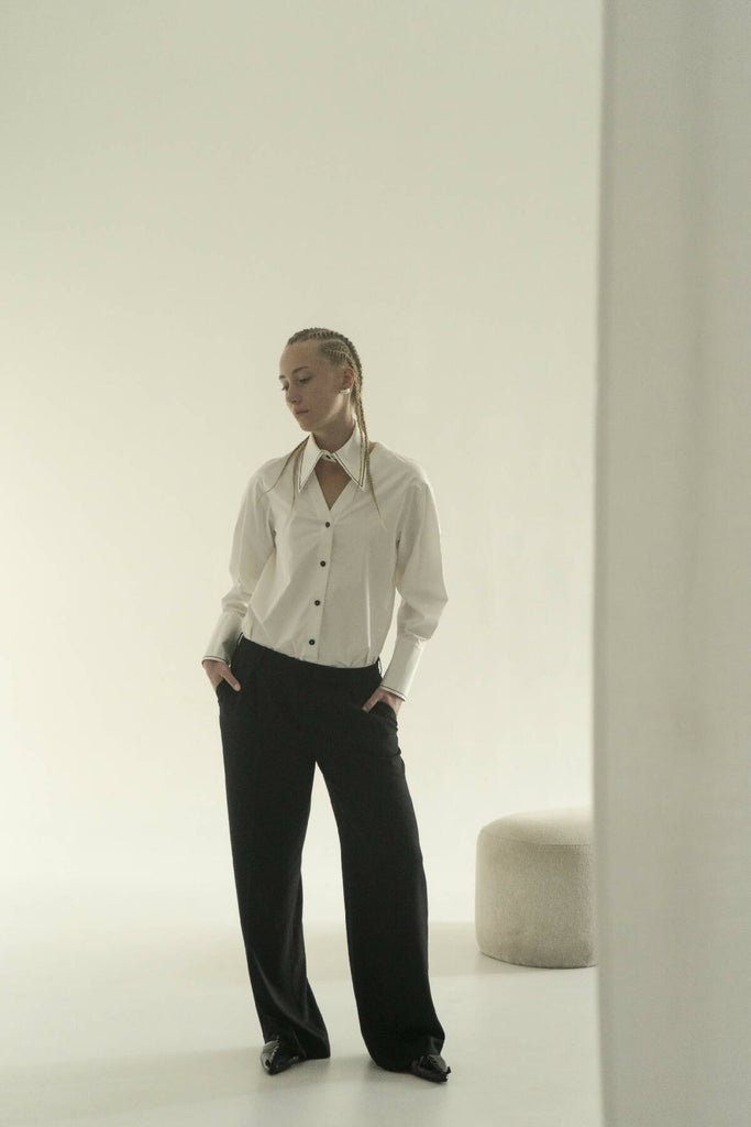 POLUNOCHNIK BLACK VISCOSE PANTS