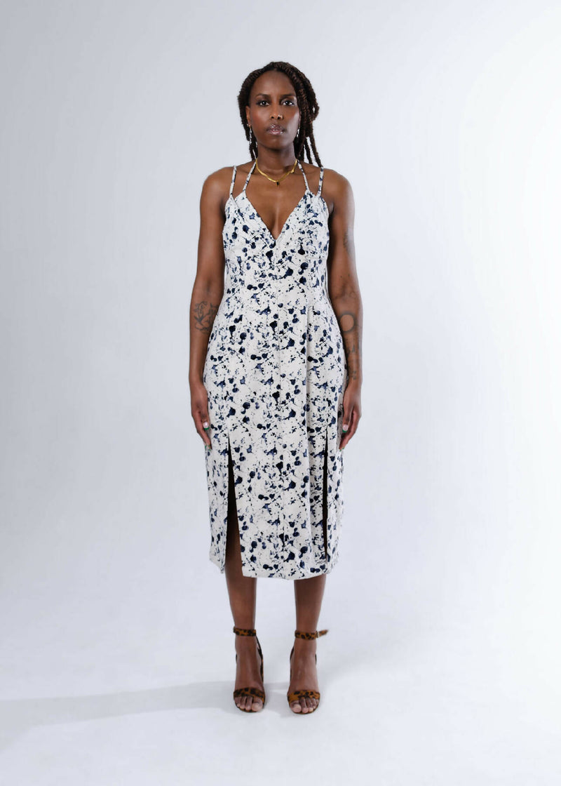 Sonia Printed Midi Dress (Linen)