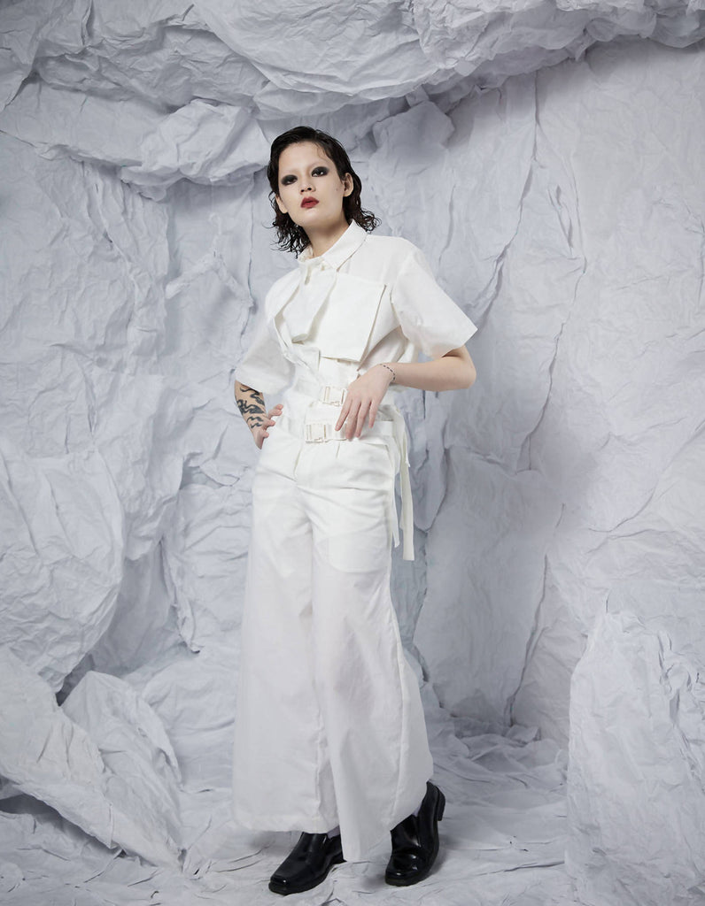 Half Waistcoat Wide-Leg Trousers