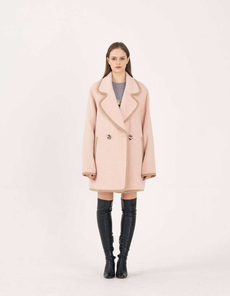 Houndstooth Alpaca Coat