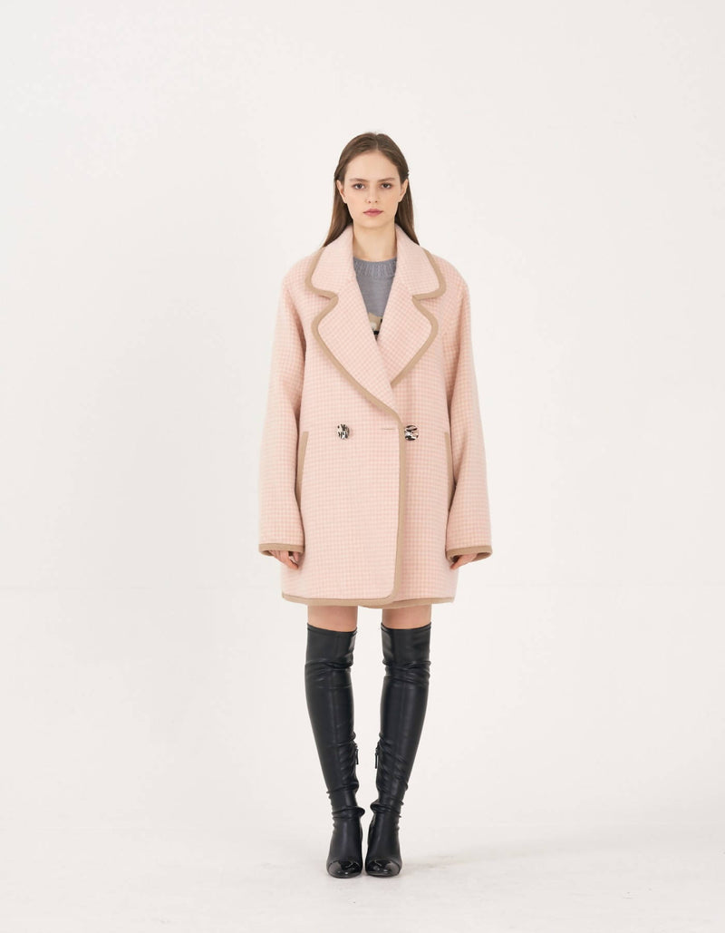 Houndstooth Alpaca Coat