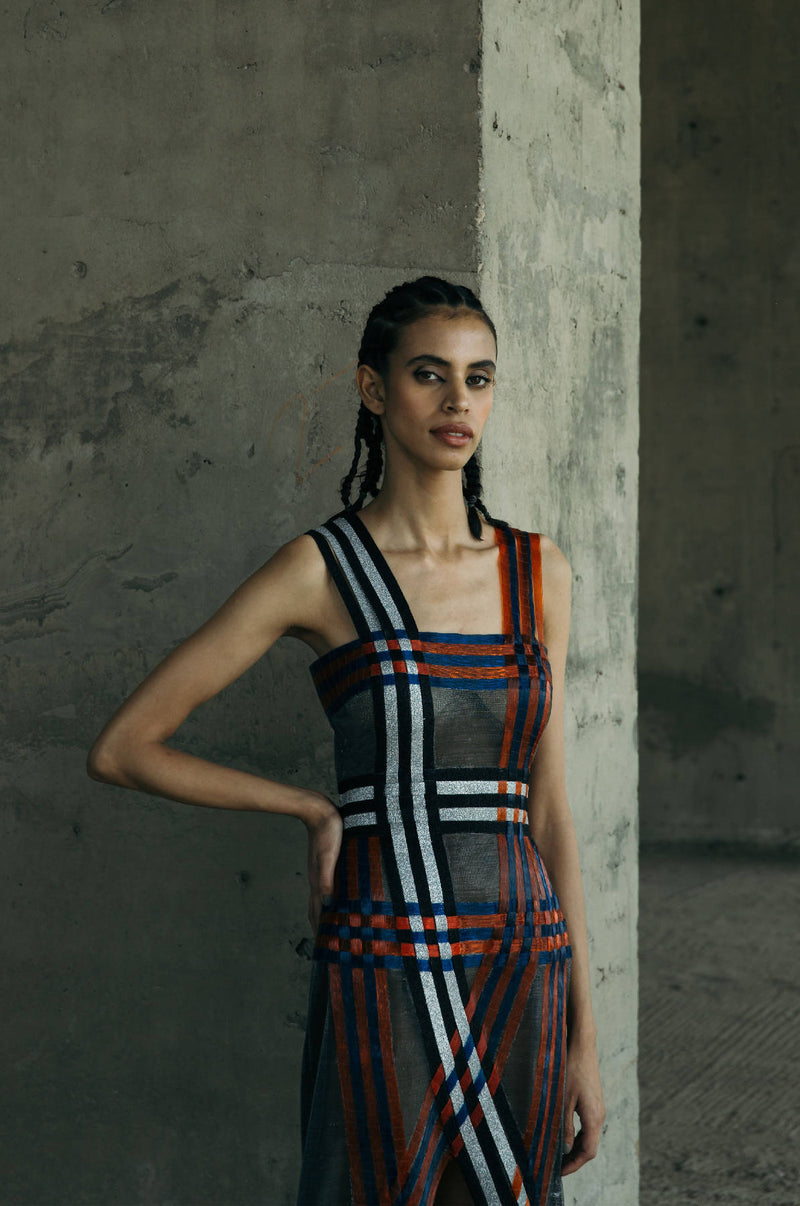 Interwoven Lurex Glass Sheer Dress